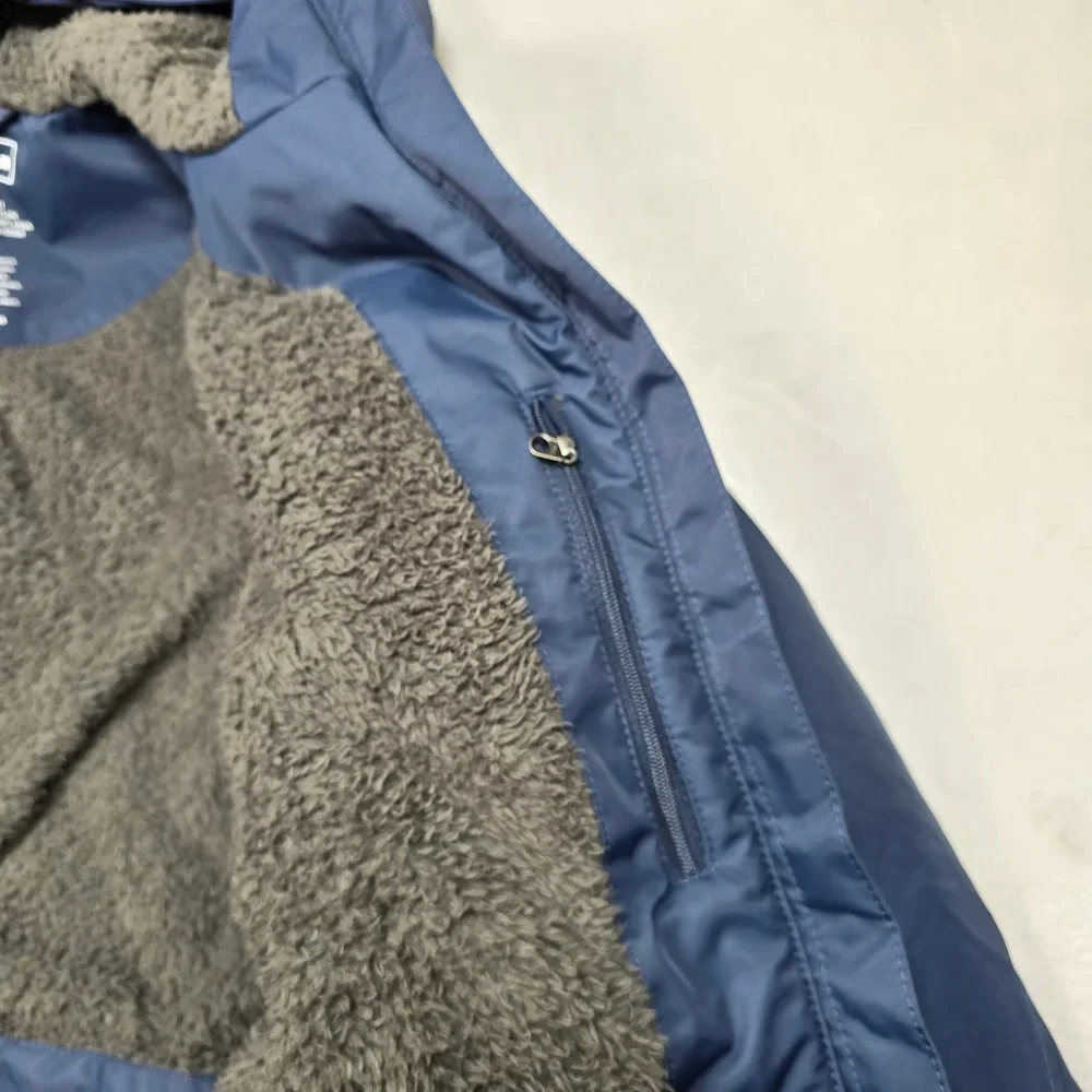 LL Bean Winter Warmer Jacket Womens 1X Plus Blue Insulated Parka Hooded‎